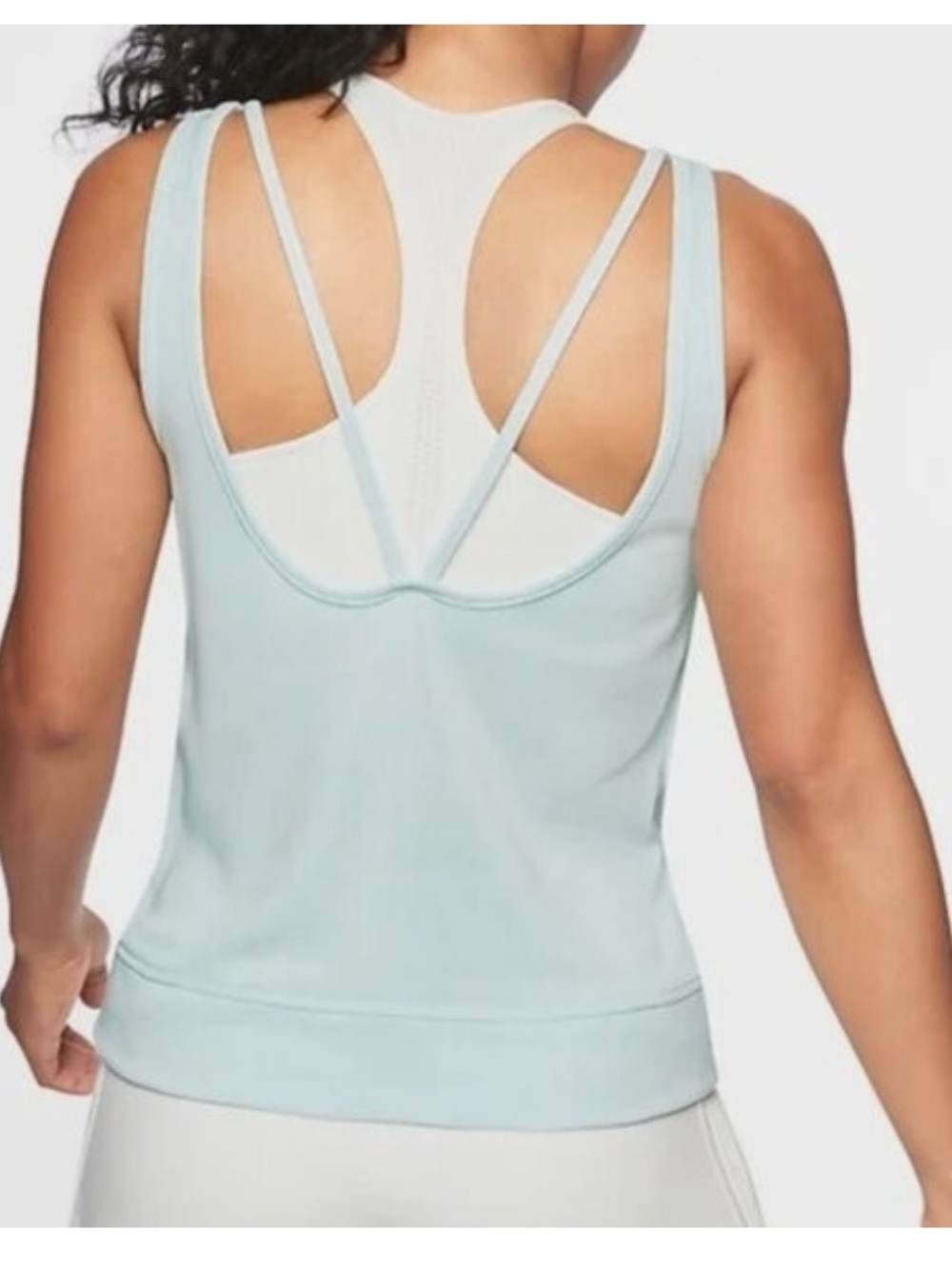 Athleta Women’s Carl Stone Light Gray Serenity V-Back Athletic Tank - Picture 4 of 11